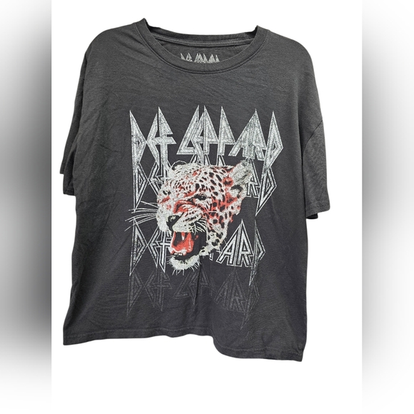 Def Leppard Tops - Def Leppard Graphic T-Shirt XXL Charcoal Grey Cotton Rock Band Tee 2023 Licensed